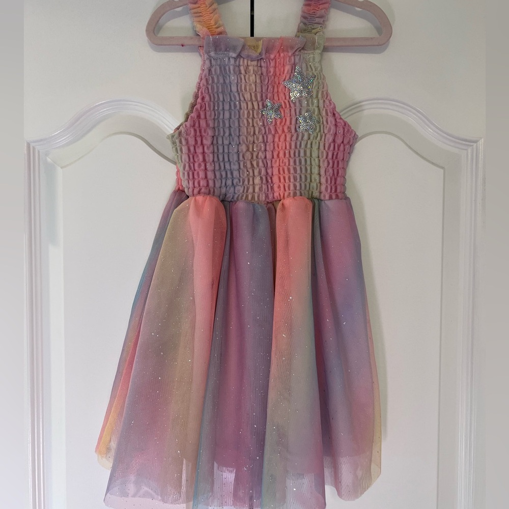 Rainbow sparkle girls dress!